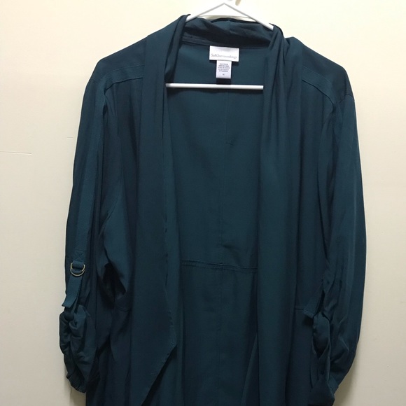 Soft Surroundings Jackets & Blazers - Plus Size SoftSurroundings Green Shawl/Coverup